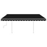 Manual Retractable Awning with Posts 4x3.5 m Anthracite 3070019