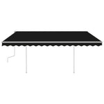 ZNTS Manual Retractable Awning with LED 4.5x3.5 m Anthracite 3070044