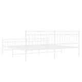 Metal Bed Frame without Mattress with Footboard White 193x203cm 373764