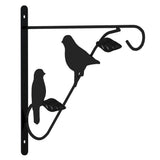 Hanging Basket Brackets with Planters 4 pcs Black Steel 3188014