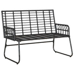 Garden Bench Black and Anthracite Poly rattan, steel 42010351