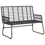 Garden Bench Black and Anthracite Poly rattan, steel 42010351