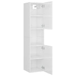 ZNTS Bathroom Furniture Set High Gloss White Engineered Wood 3071429