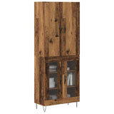 Highboard 2 pcs Old Wood Engineered Wood and Glass 3403165