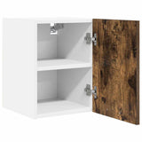Hanging Cabinet 2 pcs Smoked Oak and White 30 x 31 x 40 cm 884123