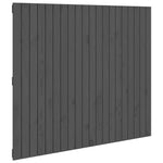 ZNTS Wall Headboard Grey 127.5x3x110 cm Solid Wood Pine 824940