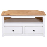 Corner TV Cabinet White 93x49x49 cm Solid Pine Panama Range 282687