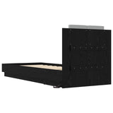 Bed Frame with LED Black Oak 80 x 200 cm Engineered Wood 3429667