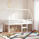 High Sleeper Bed without Mattress White 80x200 cm Solid Wood Pine 3282096