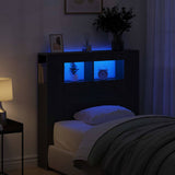LED Headboard Black Oak 100 x 18.5 x 103.5 cm Engineered Wood 863113