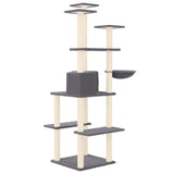 Cat Tree with Sisal Scratching Posts Dark Grey 167 cm 171611