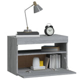 Bedside Cabinet with LED Lights Grey Sonoma 60x35x40 cm 3152828