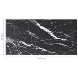 Table Top Black Tempered glass 100x50 cm Durable Table Top 322274