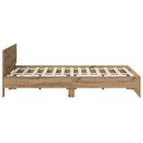Bed Frame with Headboard Artisan Oak 135 x 190 cm 3445784