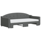 Daybed with Trundle and Mattresses Dark Grey 90x190 cm Fabric 3197602