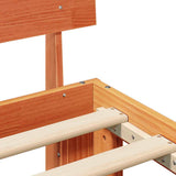Bed Frame with Headboard Wax Brown 200 x 200 cm Solid Pine Wood 872640
