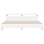 ZNTS Bed Frame with LED without Mattress White 160x200 cm 3207532