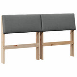 Upholstered Headboard Dark Grey 140 cm Solid Pine Wood 879120