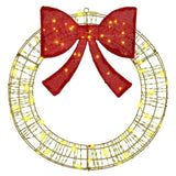 Wreath with 60 LEDs Warm white 76 x 76 x 8 cm PET 42019136