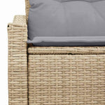 Garden Sofa with Cushion Beige 123 x 62 x 69cm Poly Rattan 42006775