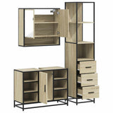 3 Piece Bathroom Furniture Set Sonoma Oak Engineered Wood 3301181