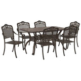Garden Dining Set 7 pcs Bronze Aluminium 3334664