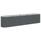 45521 Garden Raised Bed 400x80x81 cm Galvanised Steel Grey