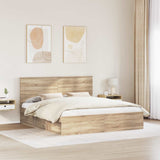 Bed Frame with Headboard Sonoma 200 x 200 cm Solid Pine Wood 3409311
