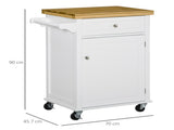 Kitchen Cart Storage Trolley Wooden Cabinet with Drawer Cupboard Towel Rail White T3398P329564