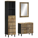 3 Piece Bathroom Furniture Set Solid Wood Mango 3310130