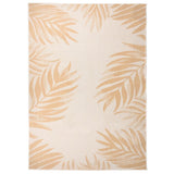 Outdoor Flatweave Rug 140x200 cm Leaf Pattern 340859