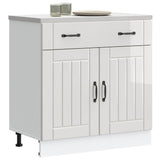 Kitchen Base Cabinet Lucca High Gloss White Engineered Wood 853739
