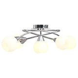 Ceiling Lamp with Ceramic Shades for 5 E14 Bulbs White Bowl 289237