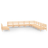 11 Piece Garden Lounge Set Solid Wood Pine 3083144
