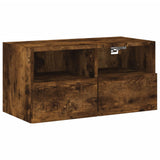 5 Piece TV Wall Units Smoked Oak Engineered Wood 3216515