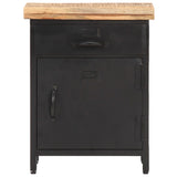 ZNTS Bedside Cabinet 40x30x52 cm Rough Mango Wood 320664