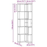 Corner Bookcase 5-Tier Artisian Oak 50x50x179 cm Engineered Wood 852590