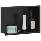 Shower Niche Black 30 x 20 x 9.5 cm Stainless Steel 42012660
