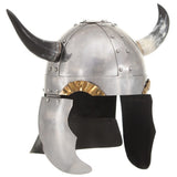 Fantasy Viking Helmet LARP Silver Steel 286205