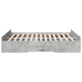 Bed Frame with Drawers without Mattress Concrete Grey 150x200 cm King Size 3280289