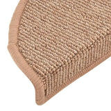 Stair Mats 15 pcs 65x21x4 cm Light Brown Half Round Large 149859