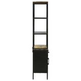 Highboard with Drawer Brown 70 x 35 x 180 cm Solid Mango Wood 3310125