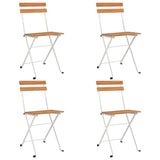 Folding Bistro Chair Set of 4 Natural wood 319975