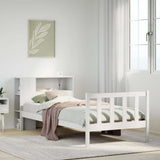Bookcase Bed without Mattress White 90x190 cm Single Solid Wood Pine 3321679