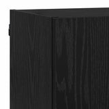 TV Wall Units with LED Black Oak Engineered Wood 3402982