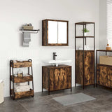 2 Piece Bathroom Furniture Set Smoked Oak Engineered Wood 3328391