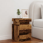 ZNTS Bedside Cabinet with LED Old Wood 35x39x55 cm Engineered Wood 857654