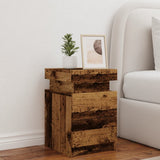 ZNTS Bedside Cabinet with LED Old Wood 35x39x55 cm Engineered Wood 857654