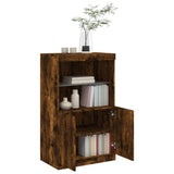 Sideboard with LED Lights Smoked Oak 60.5x37x100 cm 836669