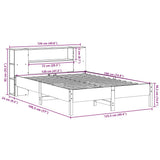 Bookcase Bed without Mattress White 120x190 cm Small Double Solid Wood Pine 3322844